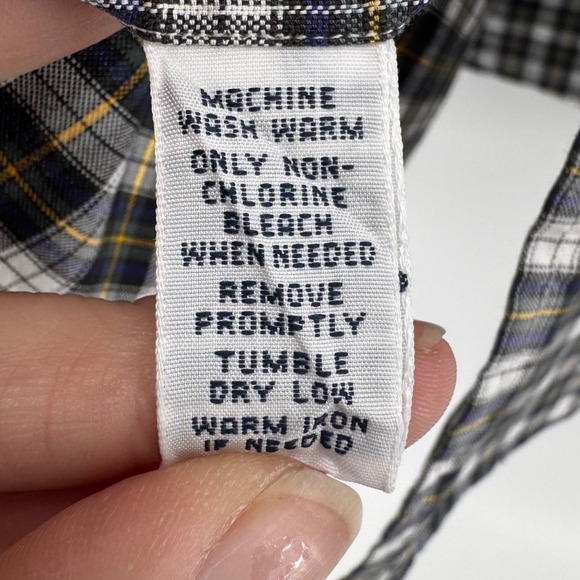 Ralph Lauren Classic Fit Mens XL Plaid Button Down Shirt Navy White Yellow Pony - Picture 5 of 8